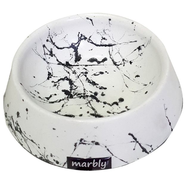 Picture of Marbly White Black 16oz mama ve su kabı