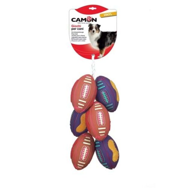 Picture of Camon Örgülü Pelüş Parçalı Vinil Rugby Topları 19 CM 6LI 
