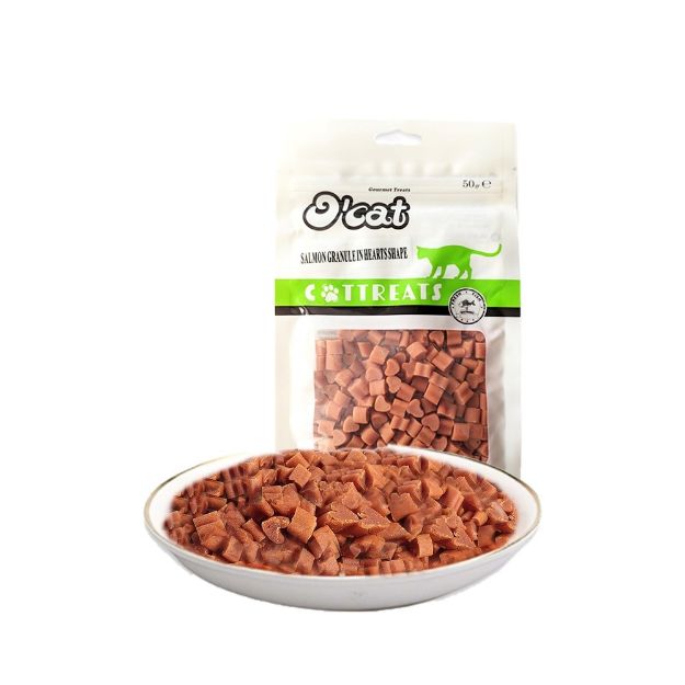 Picture of O Cat Somon Balıklı Kalpli Granül Kedi Ödülü 50 Gr