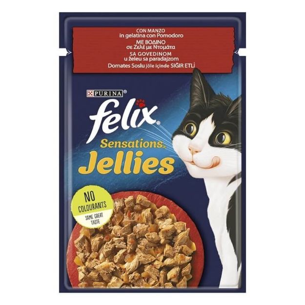 Picture of Felix Sensation Sığır Etli & Domatesli Kedi Yaş Mama 85 Gr