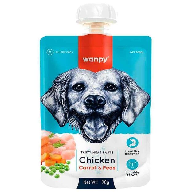 Picture of Wanpy Taze Tavuklu Havuçlu 10'lu Köpek Et Ezmesi 90 gr Pıwp-031