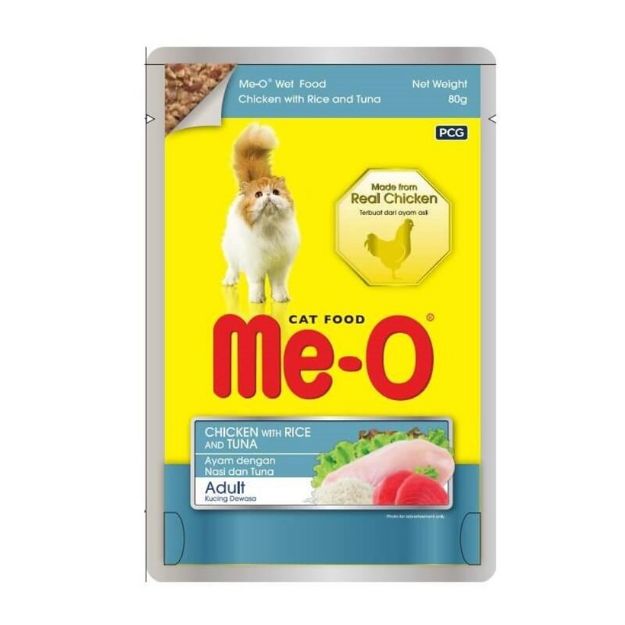 Picture of Me-O Tavuk Pirinç ve Ton Balıklı Pouch Kedi Konservesi 80gr