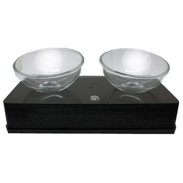 Picture of Hagen Catit Cam Kaseli Kedi Köpek Mama ve Su Kabı 200 ml x 2 Siyah 