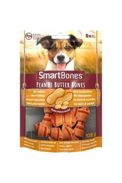 Picture of SmartBones Tavuklu Fistik Ezmeli Mini Dügüm Kemik 8li 128 Gr