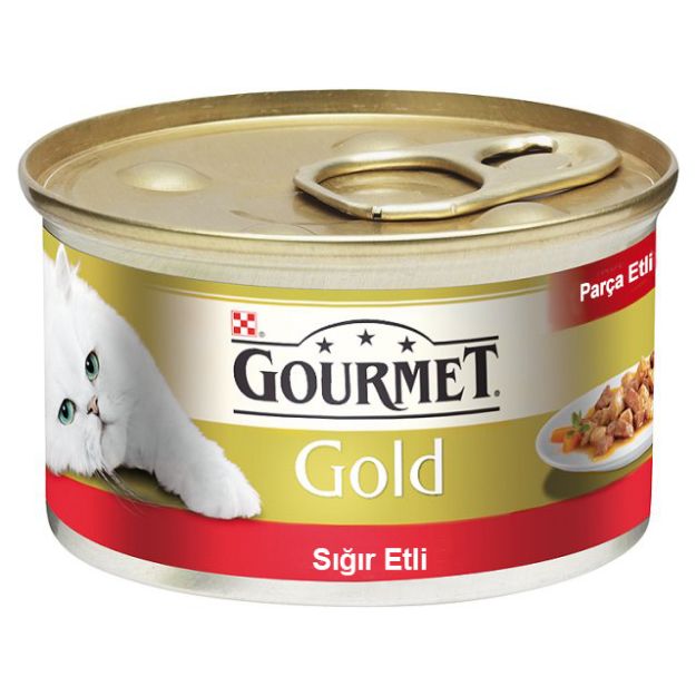 Picture of Gourmet Gold Parça Etli Sığır Etli Kedi Konservesi 85Gr.