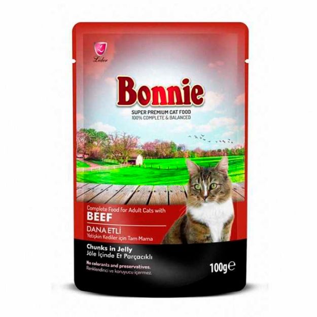 Picture of Bonnie Dana Etli Pouch Jelly Kedi Konserve 100 Gr