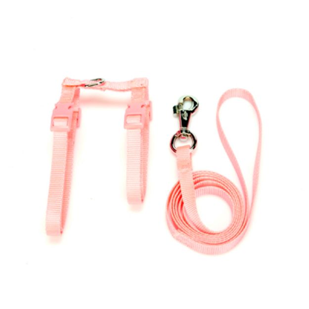 Picture of Doggie Dokuma Kedi Gezdirme Göğüs Tasma Takımı Pembe KT-10