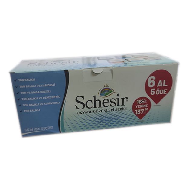 Picture of Schesir Kedi Konservesi Okyanus Ürünleri Serisi 6 Al 5 Öde