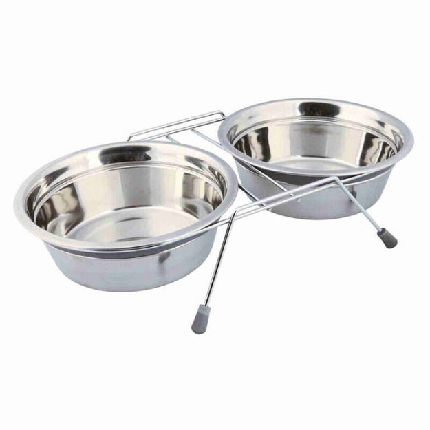 Picture of Trixie Köpek Mama Su Kabı, Tıkırtısız, Paslanmaz Çelik, 2 x 1,5 lt/ø 25 cm,