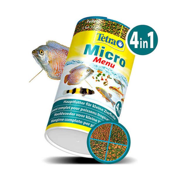 Picture of Tetra Micro Menü 4in1 (Crisps-Pellets-Sticks-Granules) Yem 65 Gr/100 Ml