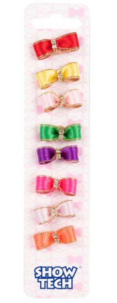 Picture of Show Tech Molly Sparkle Bow with Elastic Bows with Rhinestone 3 cm 8 pcs - 