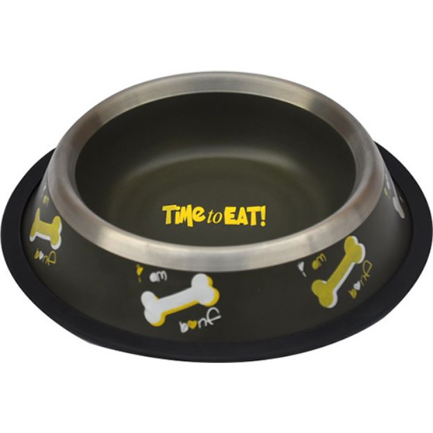 Picture of Kaymaz Tabanlı Kemik Desenli Mama-Su Kabı 8 Oz