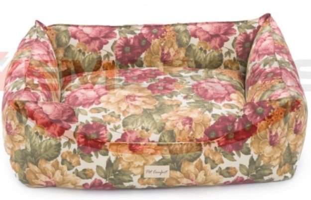 Picture of Pet Comfort Alpha Gül Desenli Köpek Yatağı L 105x85cm