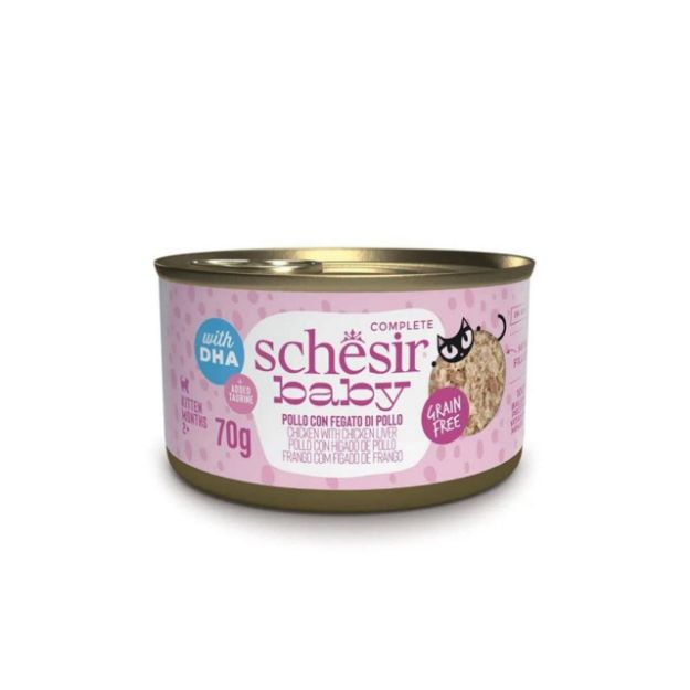 Picture of Schesir Babycat Tavuklu ve Ciğerli Yavru Kedi Konservesi 70gr