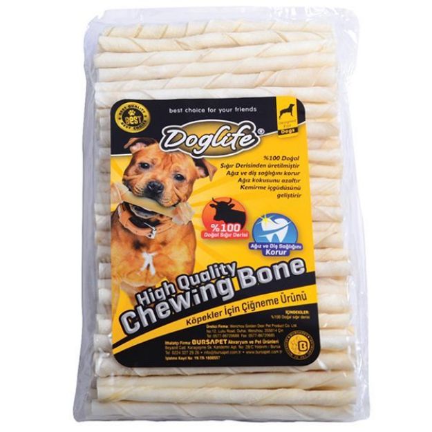 Picture of Doglife Köpek Kemirme Burgu Çubuk Beyaz 5-6 Gr 100'Lü