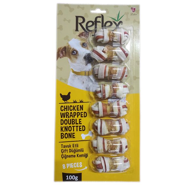 Picture of Reflex Tavuk Etli Çift Düğüm Kemik 8 Li 100 Gr