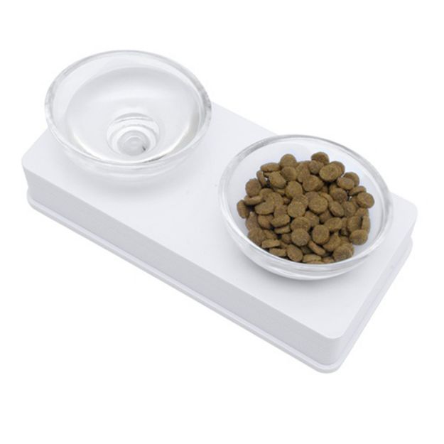 Picture of Hagen Catit Cam Kaseli Kedi Köpek Mama ve Su Kabı 200 ml x 2 Beyaz