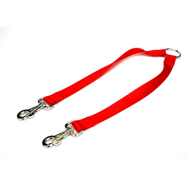 Picture of Doggie Dokuma Çift Gezdirme Kayışı Kırmızı DCG-25