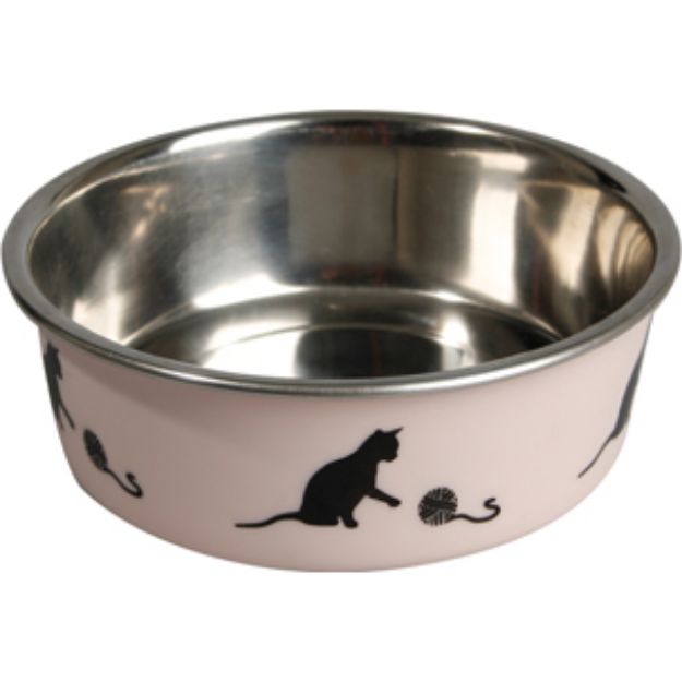 Picture of Karlie Bella Çelik Kedi Mama Su Kabı Pembe 11 Cm