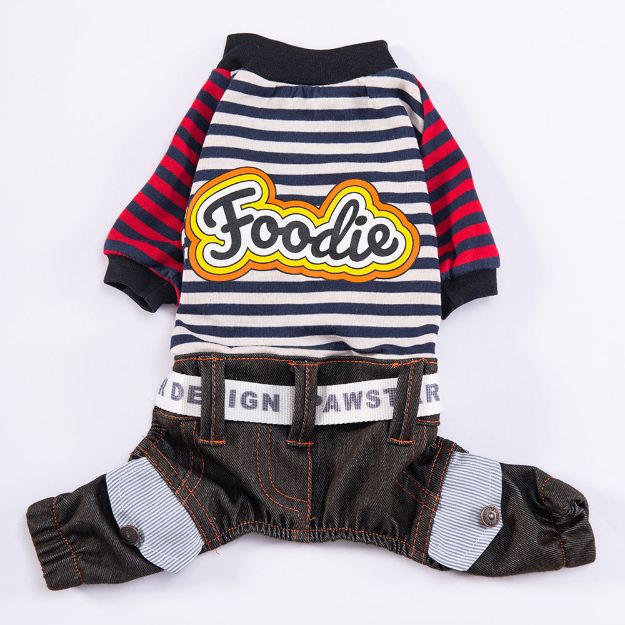 Picture of Pawstar Navy Blue Foodie Rompers L