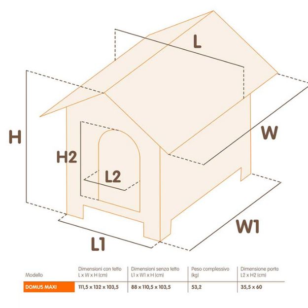 Picture of Ferplast Domus Maxi Köpek Kulübesi 111,5 x 132 x 103,5 cm