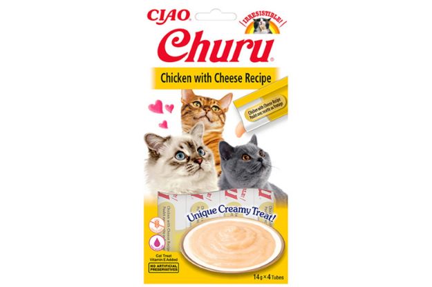 Picture of Ciao Churu Cream Tavuklu ve Peynirli Kedi Ödül Kreması 4 x 14 Gr