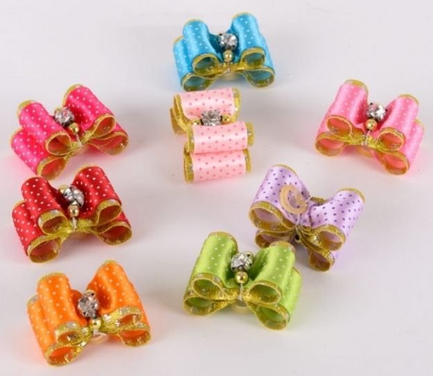 Picture of Show Tech Fancy Polka Dot Bows with Elastic 50 pcs Bows - 65STE662