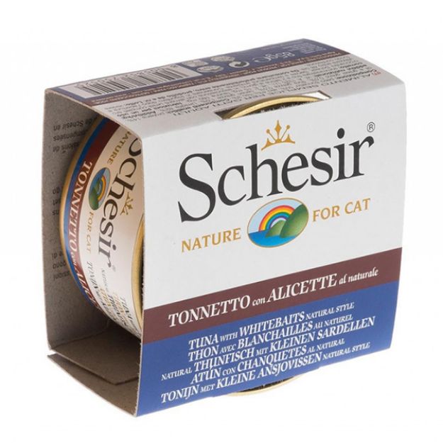 Picture of Schesir Naturel Brine Doğal Ton ve Ringa B. Pirinçli Kedi Konservesi 85 gr