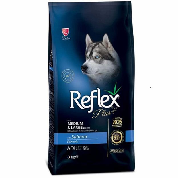 Picture of Reflex Plus Adult Medium Large Dog Somonlu Büyük Irk Yet. Köpek Maması 3 kg