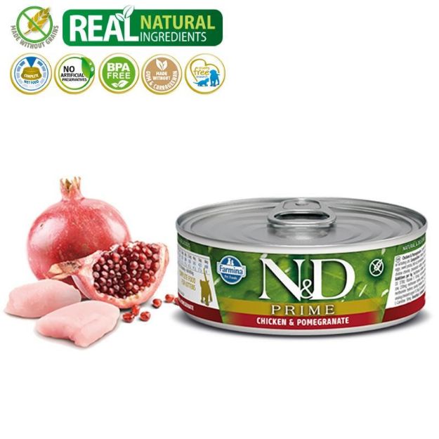 Picture of N&D Prime Kedi Konserve Tavuk & Nar Kıtten 70gr