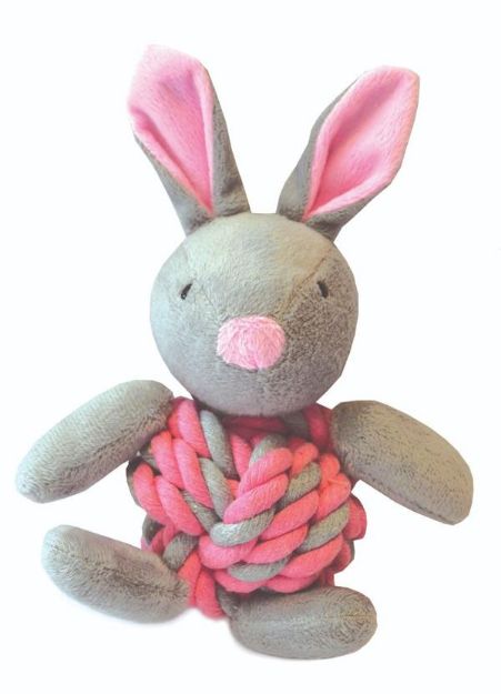 Picture of Happy Pet Little Rascals Knottie Bunny Pink Köpek Oyuncağı - 37738