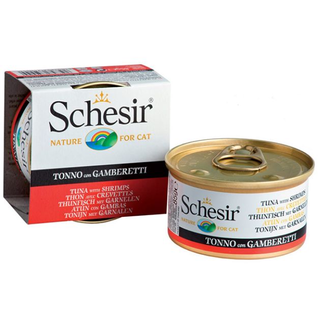 Picture of Schesir Jel Ton Balıklı ve Karidesli Kedi Konservesi 85 gr