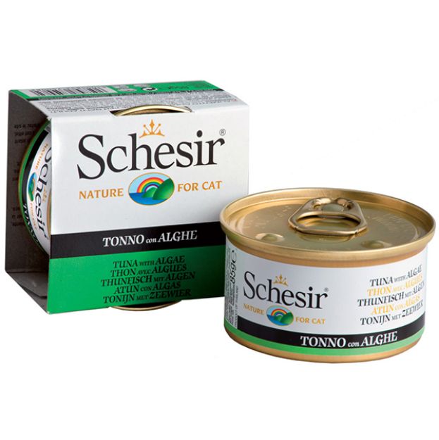 Picture of Schesir Jel Ton Balıklı ve Deniz Bitkili Kedi Konservesi 85 gr