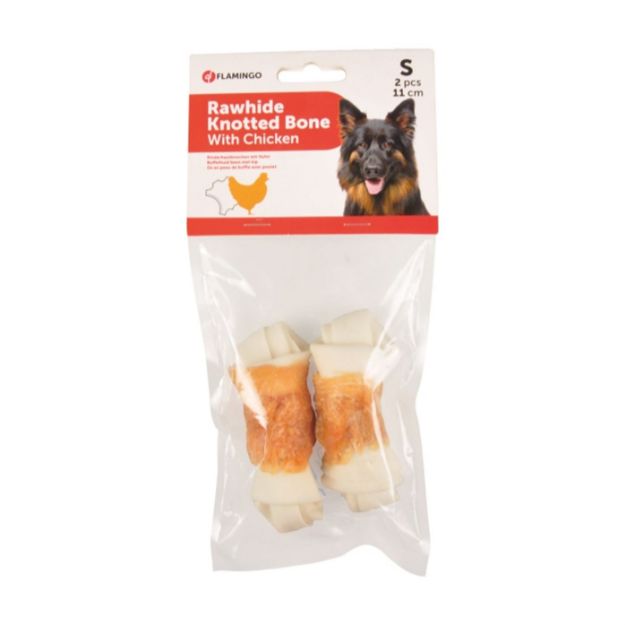 Picture of Flamingo Tavuk Eti Sargılı Düğüm Kemik Köpek Ödülü 2 li 11 cm