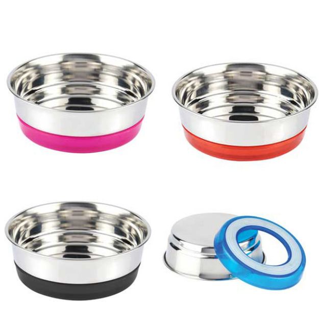 Picture of Eurogold Kaydırmaz Altlıklı Kedi Köpek Çelik Mama Mama Su Kabı 21 cm 2 lt