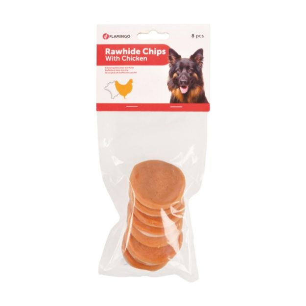 Picture of Flamingo Rawhide Chips Tavuklu Cips Köpek Ödülü 8 li