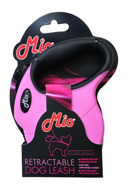 Picture of Mio Otomatik Köpek Gezdirme Tasması 3 Metre / 8 Kg XS Pembe