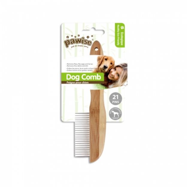 Picture of Pawise 11471 Ahşap Saplı Kıtık Açıcı Köpek Fırçası 21 Pinli