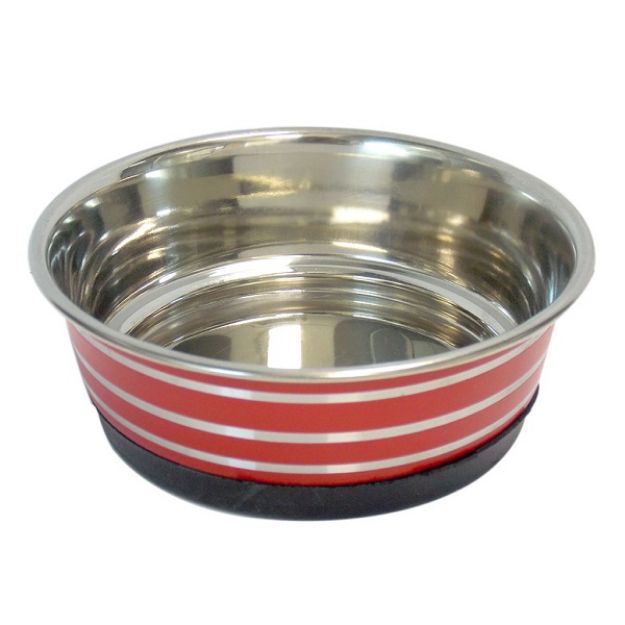 Picture of Tommy Renkli Kaymaz Tabanlı Çelik Kedi Köpek Mama Kabı 13 cm 0,7 lt