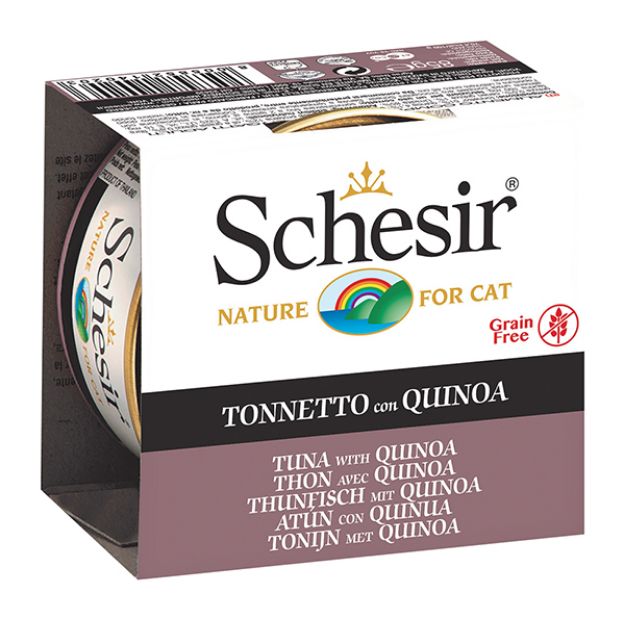 Picture of Schesir Jelly Tuna Balıklı ve Kinoa Tahılsız Kedi Konservesi 85 Gr