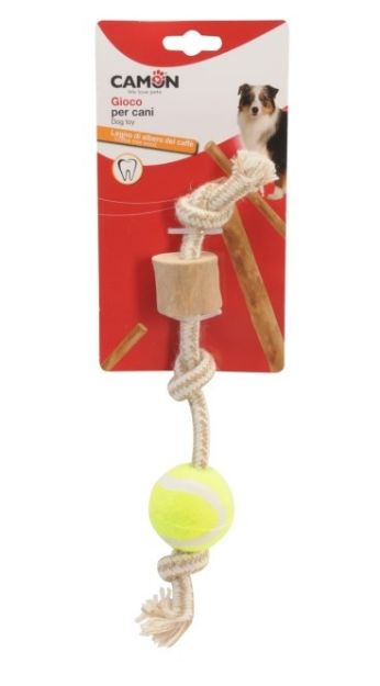 Picture of Camon Köpek Oyuncağı Kahve Ağacı ve Tenis Topu ile İp 