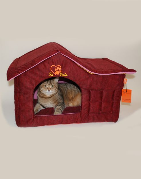 Picture of Lavista Pet Çatılı İç Mekan Kedi&Köpek Evi Kırmızı