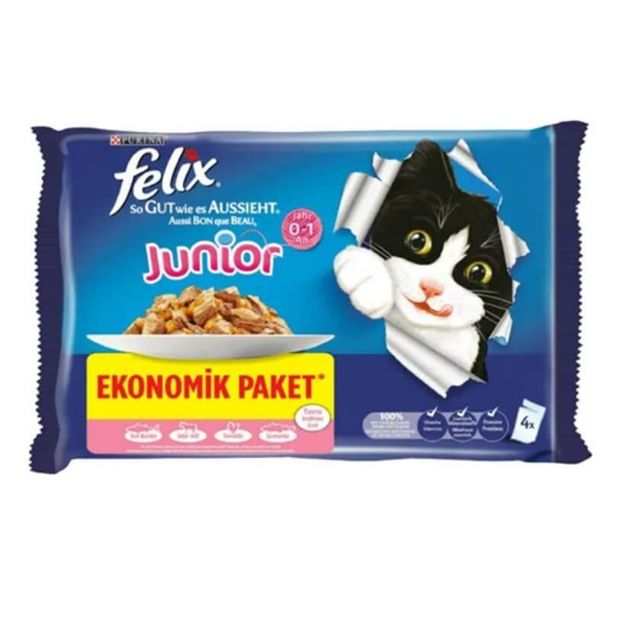 Picture of Felix Yavru Tavuklu Kedi Konservesi Avantajlı Paket 4x85 Gr