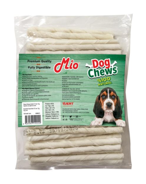 Picture of Mio Beyaz Burgu Köpek Çiğneme Çubuk 12 Cm 5 Gr  100'Lü