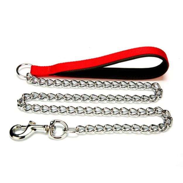 Picture of Doggie Comfort Dokuma Saplı Zincirli Köpek Gezdirme Kırmızı DZGT-35
