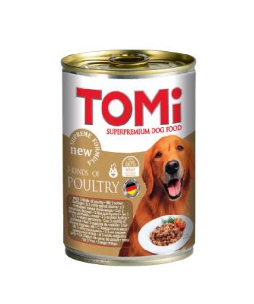 Picture of Tomi 3 Çeşit Kümes Hayvanlı Yetişkin Köpek Konservesi 400 Gr