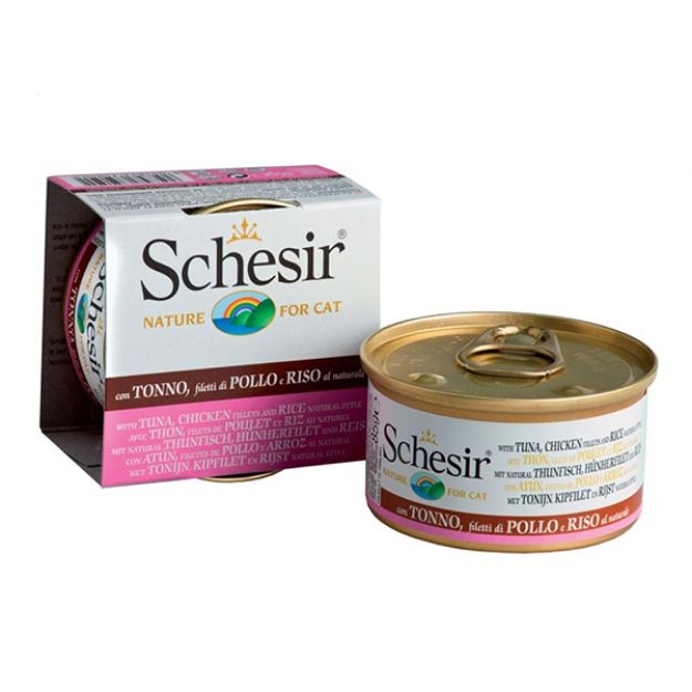 Picture of Schesir Naturel Brine Doğal Ton, Tavuk ve Pirinçli Kedi Konservesi 85 gr