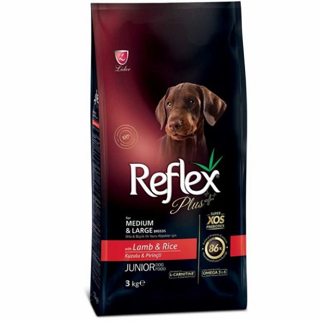 Picture of Reflex Plus Junior Dog Kuzulu Büyük Irk Yavru Köpek Maması 3 kg