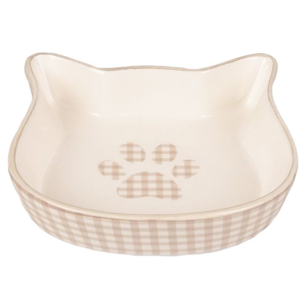 Picture of Flamingo Mylo Seramik Kedi Mama Su Kabı Bej 220 ml