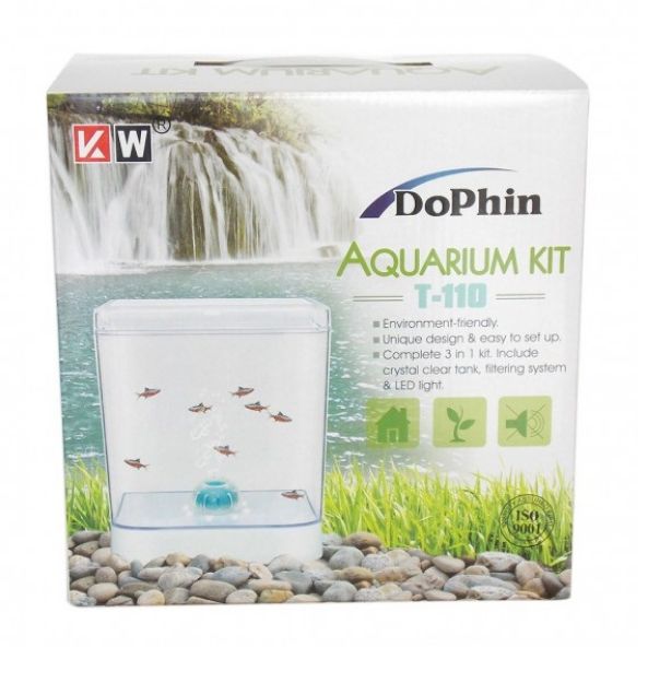 Picture of Dophin Mini Akvaryum Plastik Filtre ve Led Aydınlatmalı Beyaz